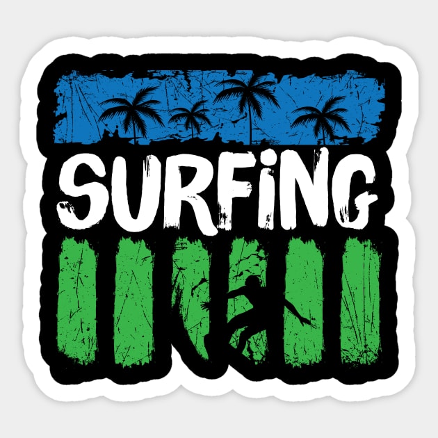 Surfing Retro Vintage Beach Sticker by The WYLD Tribe
